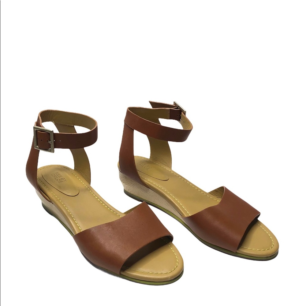 See by Chloe | Low Wedge Ankle Strap Sandals 40.5 - Picture 3 of 10
